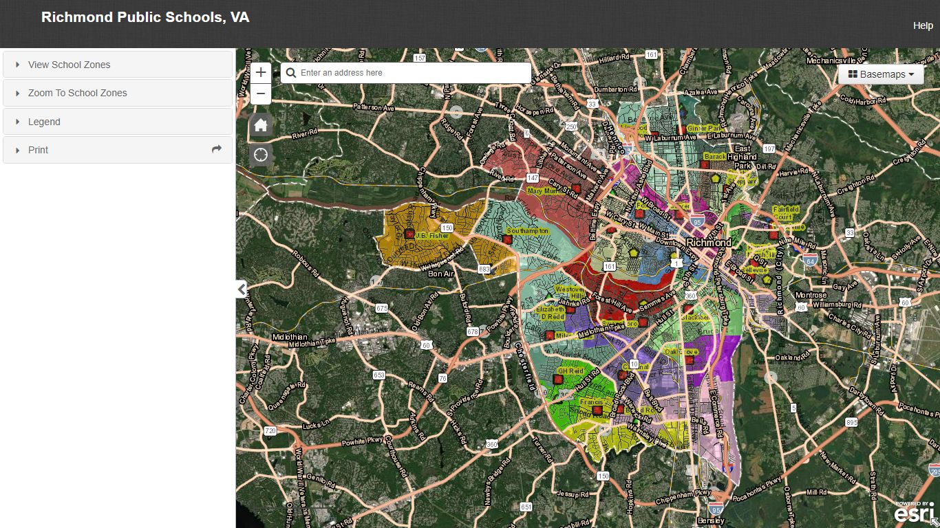 Richmond Public Schools, VA - Cropper Map